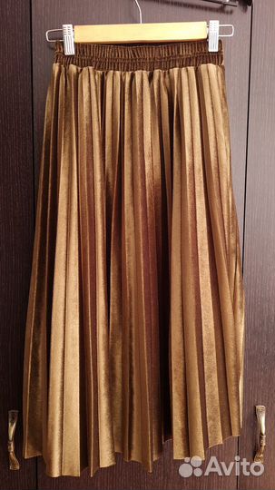Юбка женская бархатная плиссированная