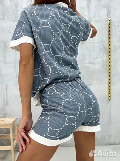 Домашний женский пижама 42-50 шорты футболка