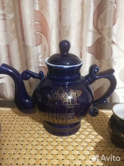 Набор чайный Кобальт фарфоровый времён СССР