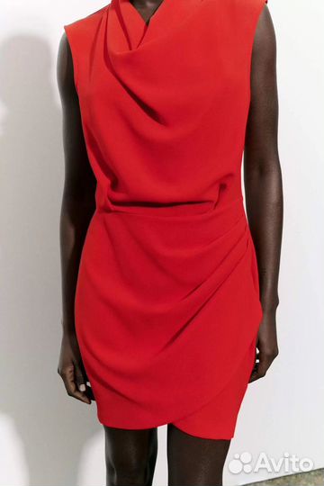 Красное платье zara на 44