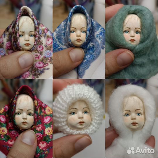 Лицо для ватных игрушек девочка кукла