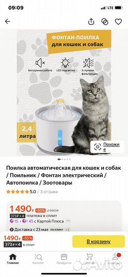 Автоматическая поилка для кошек и кормушка