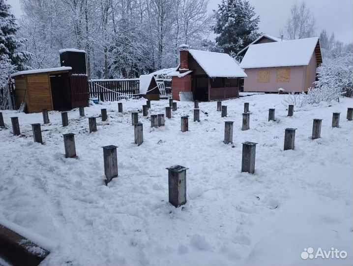 Фундамент для дома, монтаж забивных свай