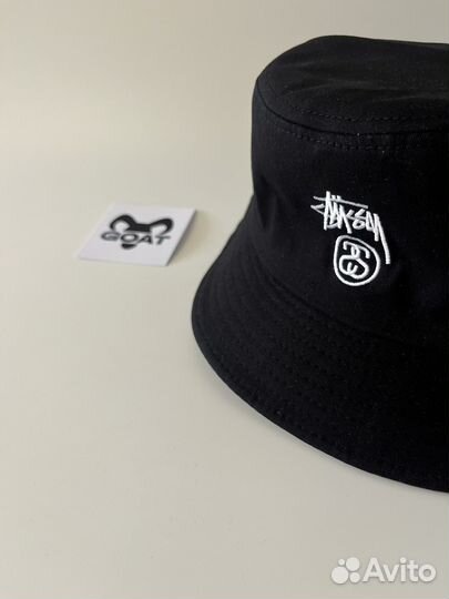 Панамка Stussy белая/черная