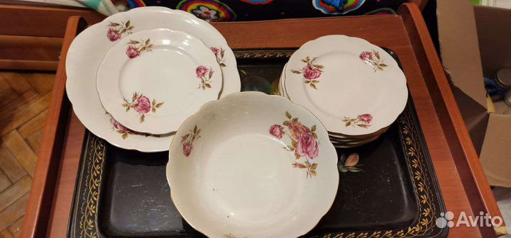 Сервиз чайный + столовый Дулево Пурпурная Роза