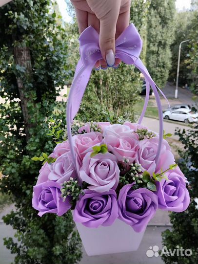 Букет из мыльных роз