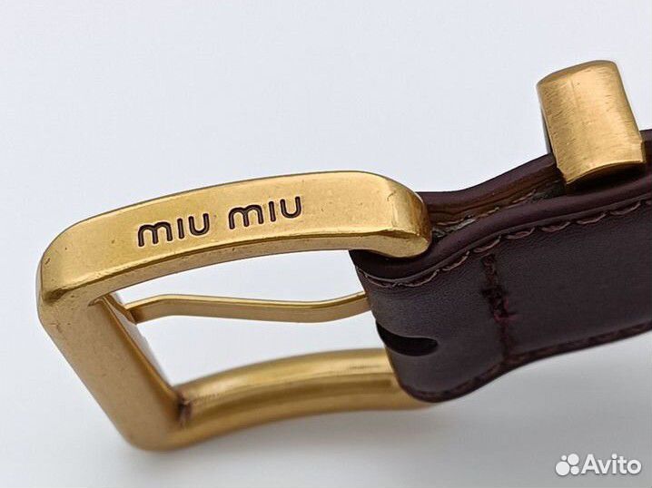 Ремень женский miu miu натуральная кожа люкс