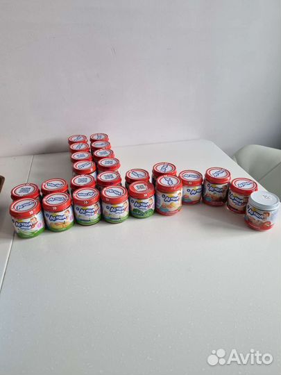 Детское питание (50 банок пюре, 5 каш, 4 смеси)