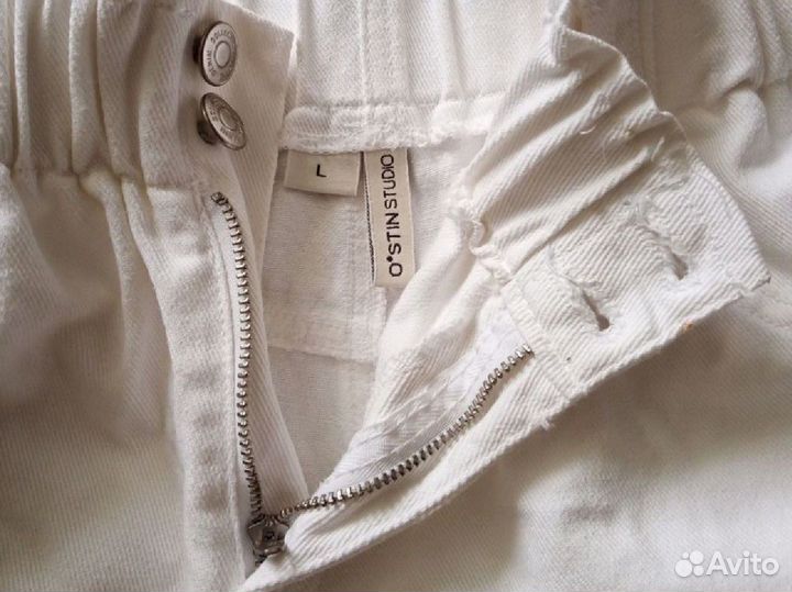 Шорты белые, плотный джинс, Ostin studio, р. 46-48