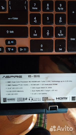 Ноутбук acer aspire 3 551-G