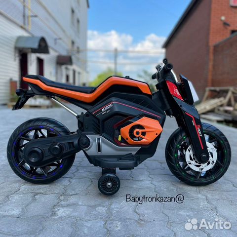 Детский электро мотоцикл 111 XX оранжевый 2-7 лет