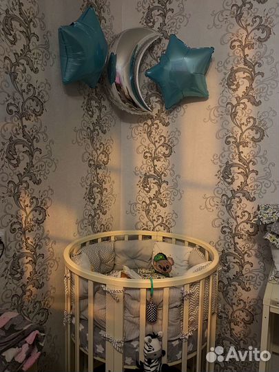 Кроватка трансформер круглая