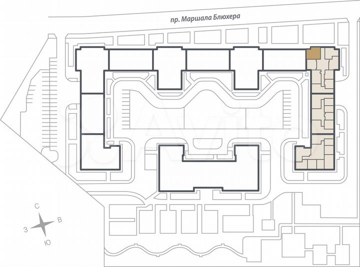 2-к. квартира, 69,9 м², 5/17 эт.