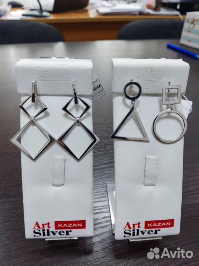 Серебряные серьги новые