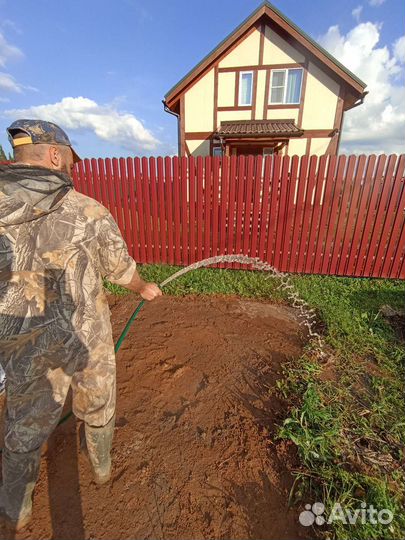 Бурение абиссинской скважины, колодца на воду