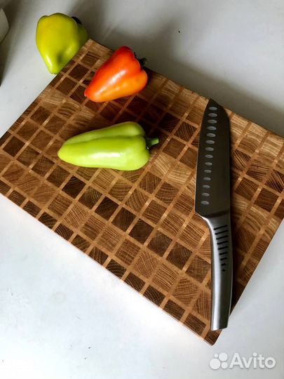 Торцевая разделочная доска. Дубовая