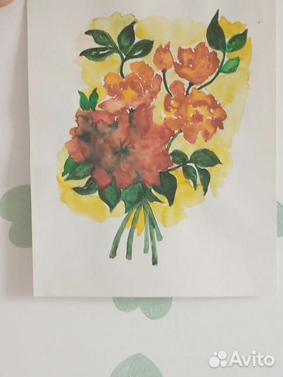 Картина акварель цветы