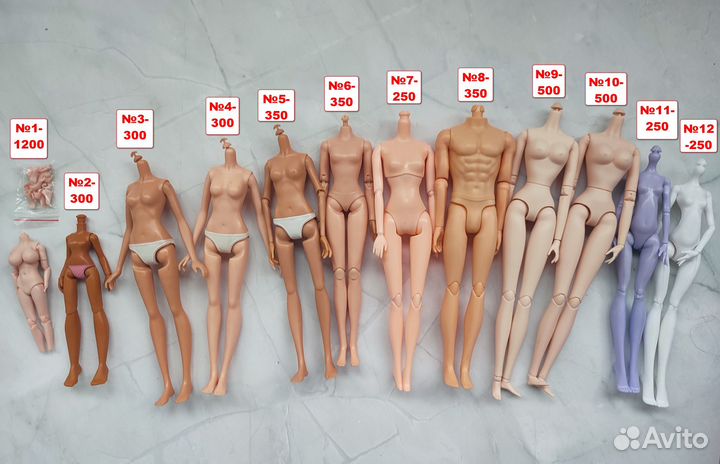 Новые куклы тела головы