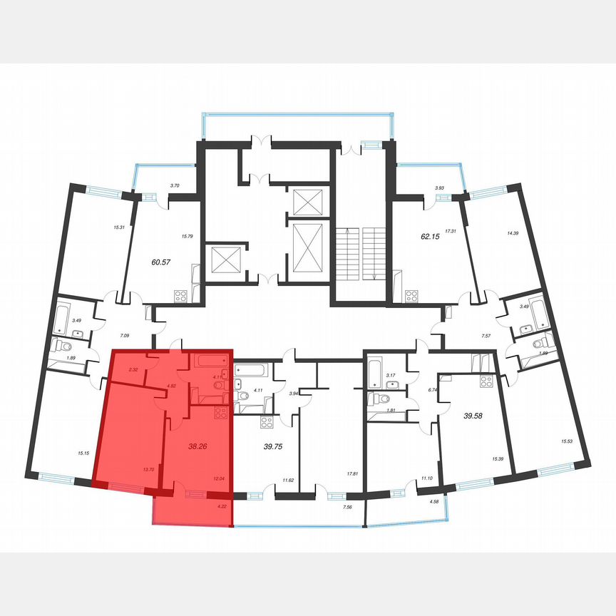 1-к. квартира, 41,2 м², 13/22 эт.