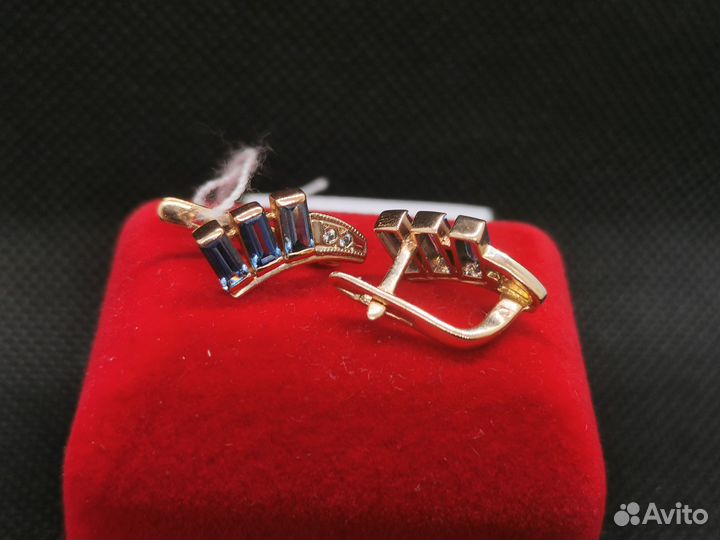 Серьги с Топазами 585 проба