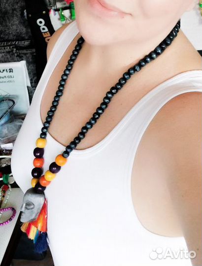 Бусы из дерева бохо стиль