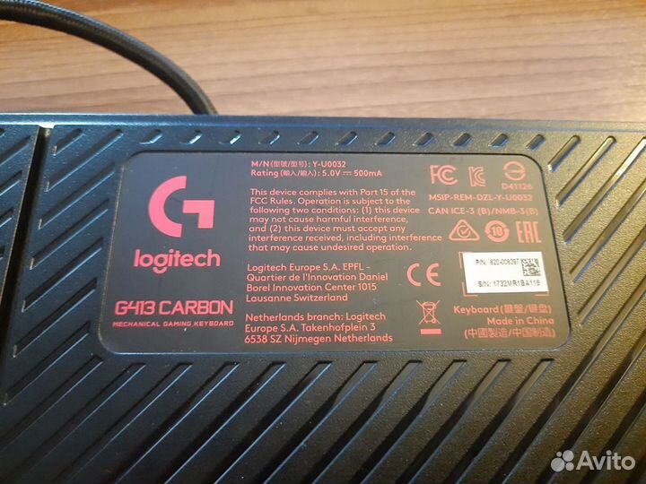 Клавиатура logitech g413 carbon