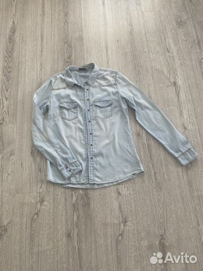 Джинсовая рубашка bershka рразмер M