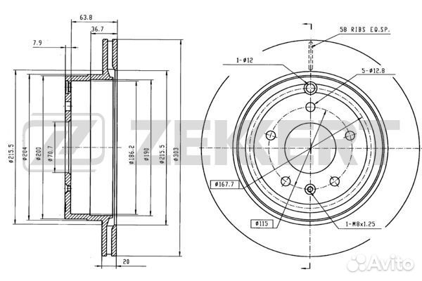 Диск торм. зад. Chevrolet Captiva (C100 C140) 06- Opel Antara 06