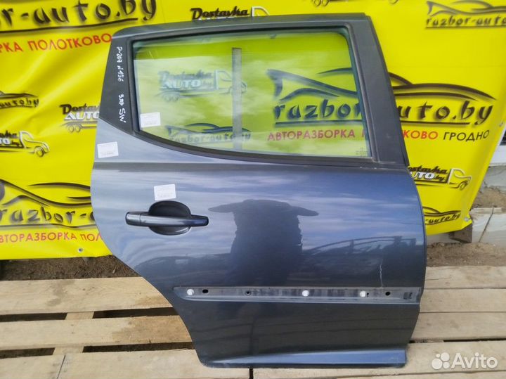 Стекло двери задней левой Peugeot 207 I (2006—2009