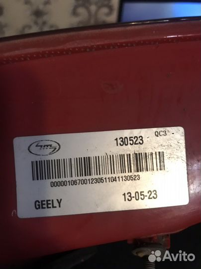 Задние фонари на geely ec7