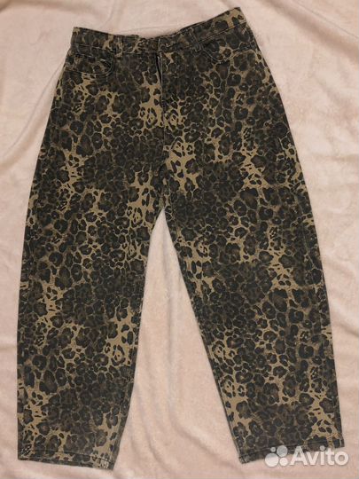 Джинсы леопардовые
