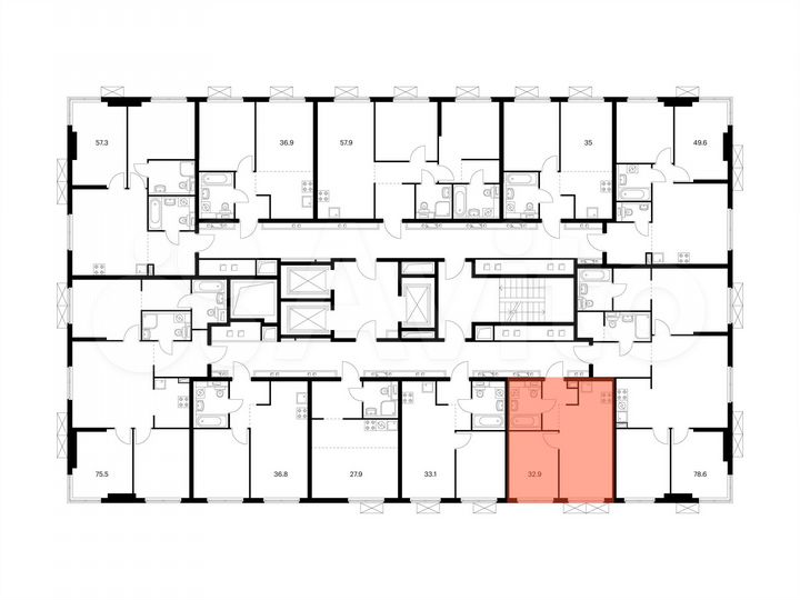 1-к. квартира, 32,9 м², 4/24 эт.