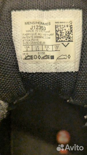 Ботинки зимние Merell 43eu 27см