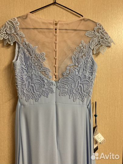 Новое голубое платье с разрезом Krista