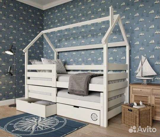 Двухъярусная кровать Матрешка белая. Мы в Влг