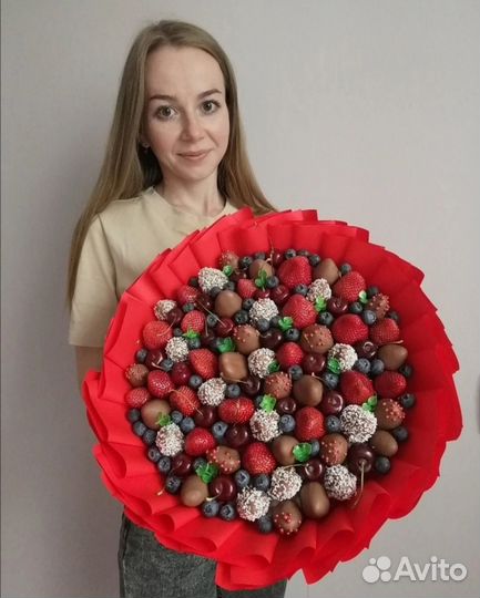 Съедобные букеты. Букет из клубники