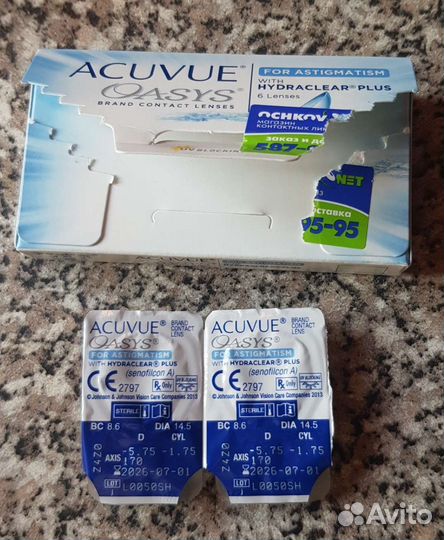 Линзы -5.75 acuvue oasys for Astigmatism (2 шт.)