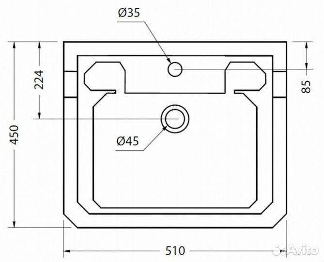 Раковина с подстольем Burlington Classic B20 T52 CHR