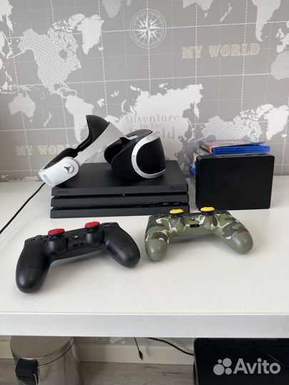 Sony playstation 4 PS4 pro 1tb с играми + vr