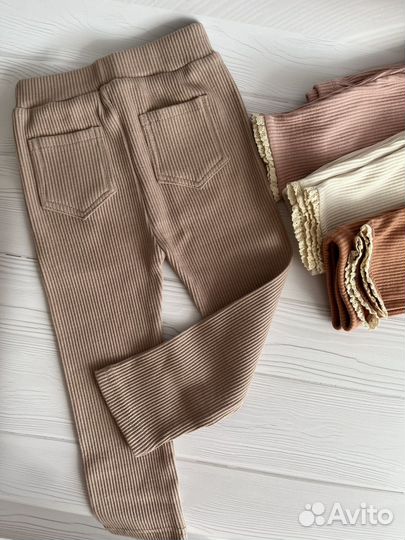 Леггинсы в рубчик для девочки 86 92