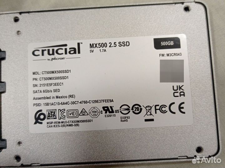 Жесткий диск 500 Гб ssd