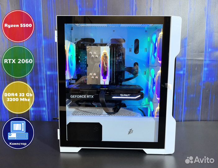Сборка мощного пк AMD5500-RTX2060-32DDR4-MZW05-A520