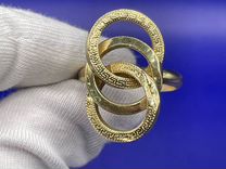 Золотое кольцо лимонное золото размер 18.5