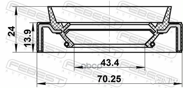 Сальник коробки скоростей 45X70X14X24 nissan