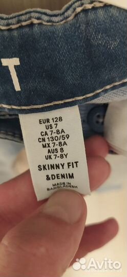 Джинсы на девочку 128 р.фирмы H&M