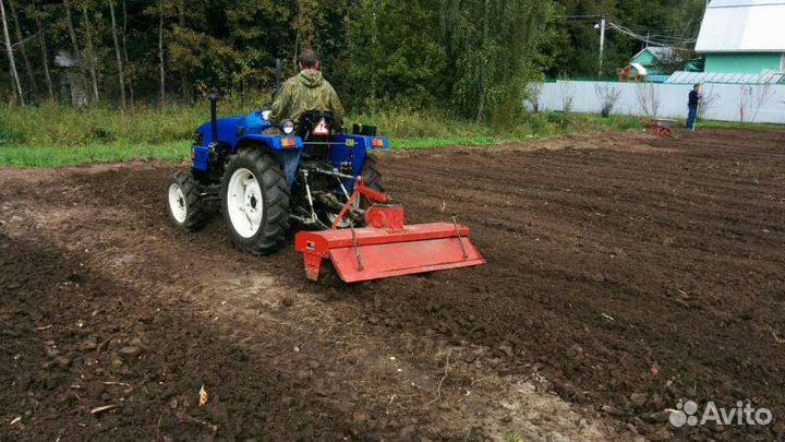 Вспашка земли (кроме целины)фрезой на минитракторе