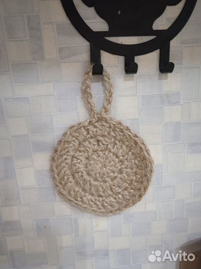 Экогубки для посуды из джута