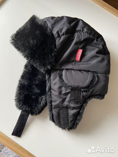 Шапка ушанка детская черная 52