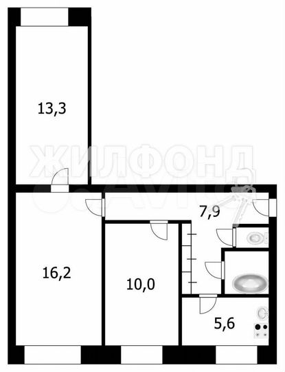 Комната 10 м² в 1-к., 2/3 эт.