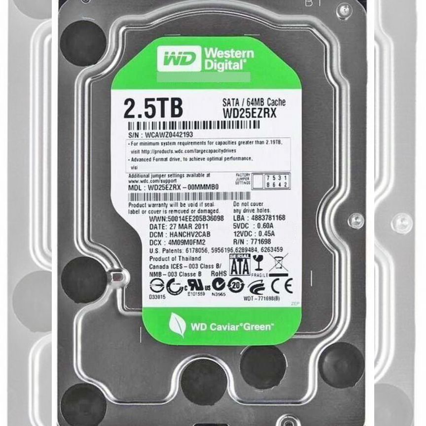 [WD25EZRX] Жесткий Диск Western Digital 2,5tb Sata Wd25ezrx